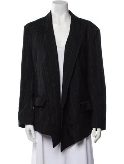 Pre-owned Cos Wool Striped Jacket In Black
