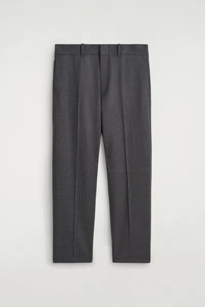 COS WOOL TAPERED TROUSERS IN GREY