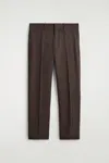 Cos Wool Tapered Trousers In Bronze In Brown