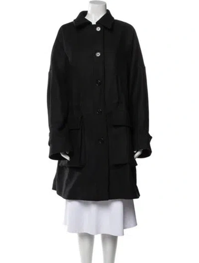 Pre-owned Cos Wool Trench Coat In Black