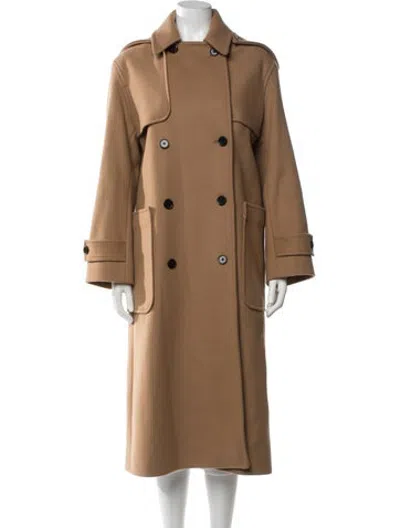 Pre-owned Cos Wool Trench Coat In Brown