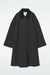 Cos Wool-trimmed Car Coat In Black