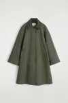 Cos Wool-trimmed Car Coat In Green