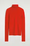 Cos Wool Turtleneck Top In Red