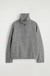 Cos Giacca In Tweed Di Lana Con Collo A Imbuto In Gray