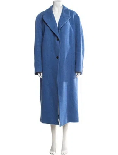 Pre-owned Cos Wool Tweed Pattern Coat In Blue