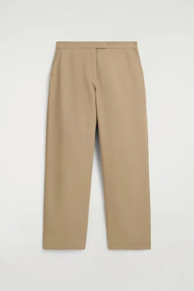 Cos Wool-twill Straight-leg Trousers In Beige In Sand
