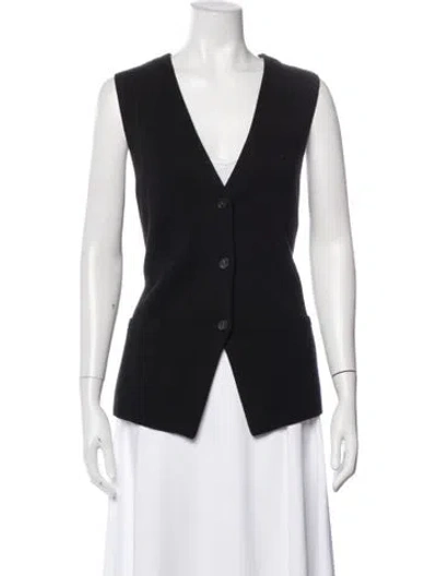 Pre-owned Cos Wool Vest In Black