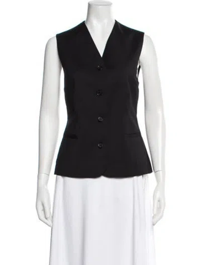 Pre-owned Cos Wool Vest In Black