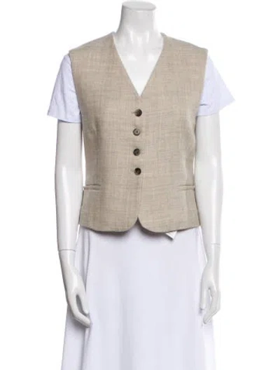 Pre-owned Cos Wool Vest In Neutral