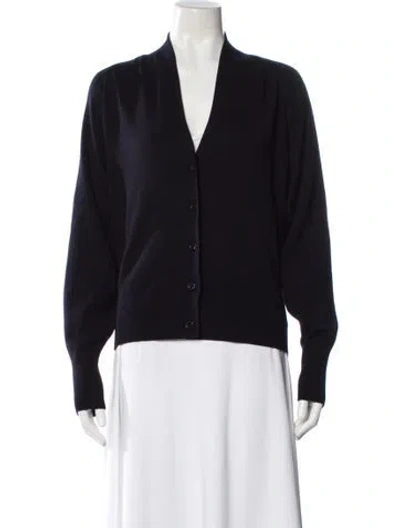 Pre-owned Cos Wool V-neck Sweater In Blue