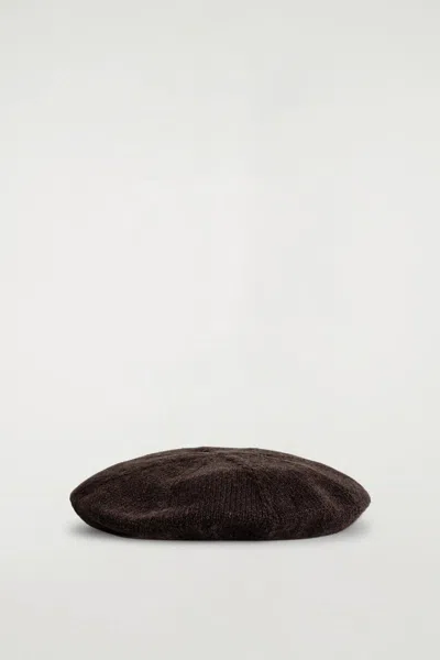Cos Wool-yak Beret In Brown