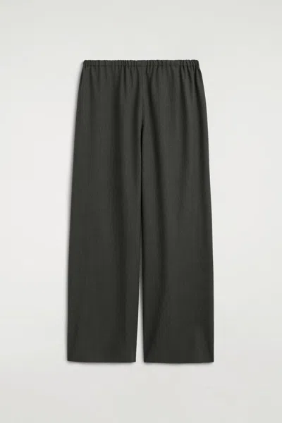 Cos Wool-blend Wide-leg Pants In Dark Grey