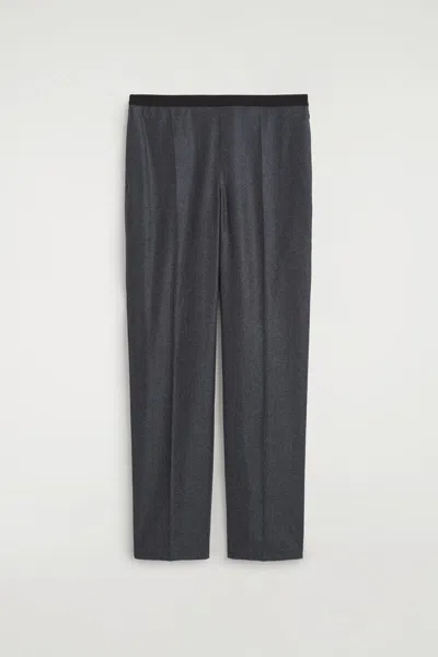Cos Pantaloni In Flanella Di Lana A Gamba Dritta In Grigio
