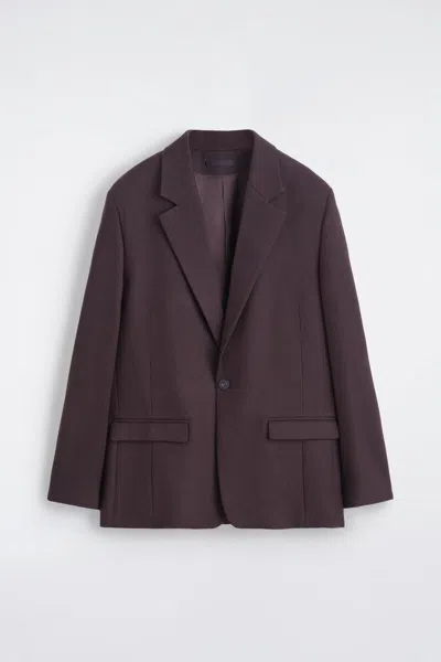 Cos Blazer Monopetto In Twill Di Lana In Grigio
