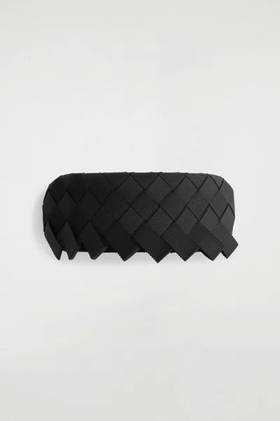 Cos Woven Grosgrain Headband In Black