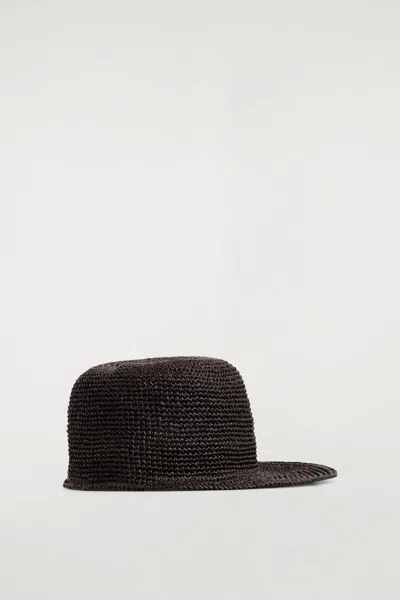 Cos Woven Paper Cap In Brown