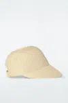 Cos Woven Straw Baseball Cap In Beige