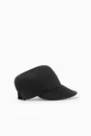 Cos Woven Straw Baseball Cap In Black