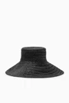 Cos Woven Straw Hat In Black