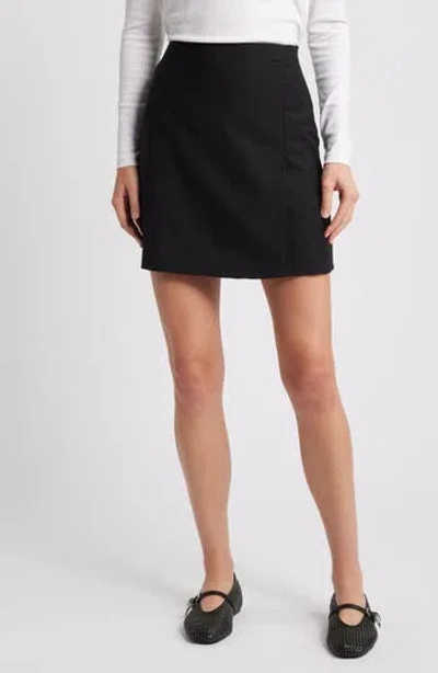 Cos Wrap Effect Wool Miniskirt In Black