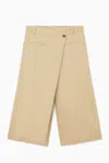 Cos Wrap-front Culottes In Beige