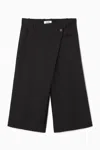 Cos Wrap-front Culottes In Black