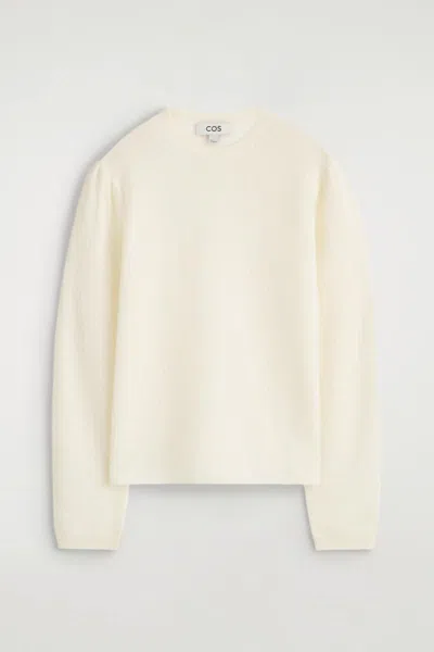 Cos Zigzag-knit Mohair-blend Sweater In Neutral