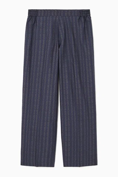 Cos Zigzag Stripe Wide-leg Pants In Blue