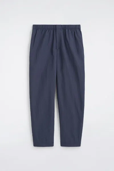 Cos Zip-detail Relaxed-fit Straight-leg Pants In Navy