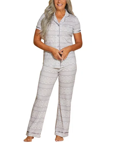 Cosabella 2pc Bella Top & Pant Pajama Set In Grey