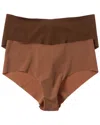 Cosabella 2pk Free Cut Micro Hotpant In Brown