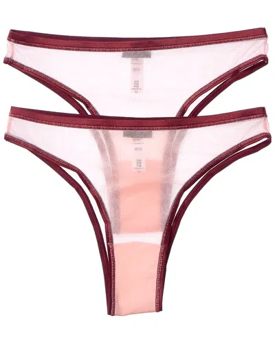 Cosabella 2pk Soire Confidence 2tone Brazilian Minikini In Burgundy