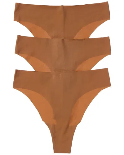 Cosabella 3pk Free Cut Micro High-waist Thong In Brown