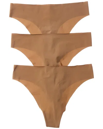 Cosabella 3pk Free Cut Micro High-waist Thong In Brown