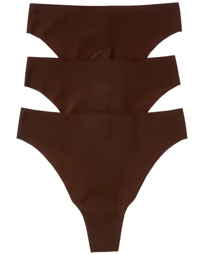 Cosabella 3pk Free Cut Micro High-waist Thong In Brown