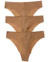 Cosabella 3pk Free Cut Micro High-waist Thong In Brown