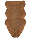 Cosabella 3pk Free Cut Microfiber High Bikini In Brown
