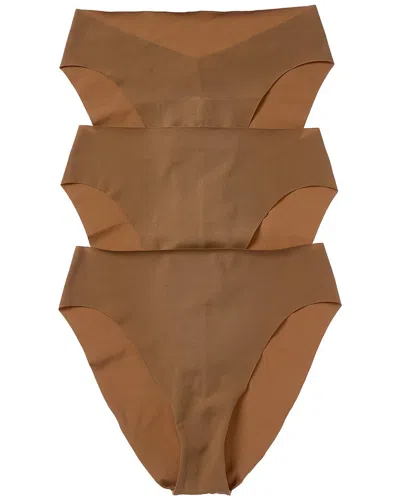 Cosabella 3pk Free Cut Microfiber High Bikini In Brown