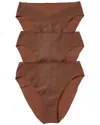 Cosabella 3pk Free Cut Microfiber High Bikini In Brown