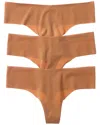Cosabella 3pk Free Cut Microfiber Thong In Brown
