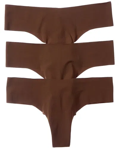 Cosabella 3pk Free Cut Microfiber Thong In Brown
