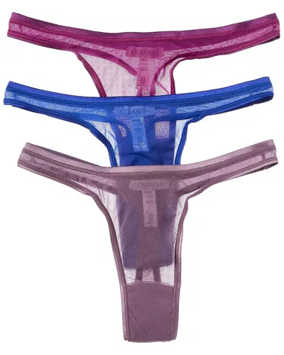 Cosabella 3pk Soire Confidence Classic Thong In Blue