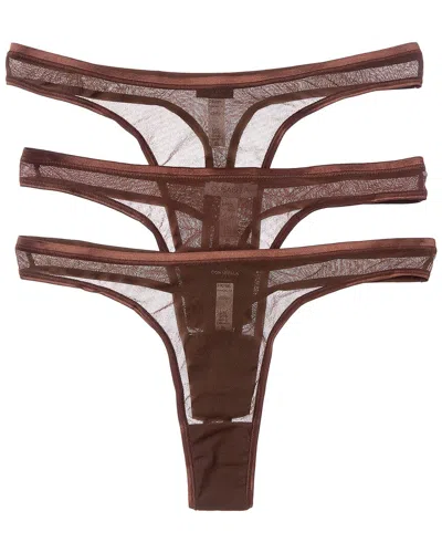 Cosabella 3pk Soire Confidence Classic Thong In Brown