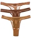 Cosabella 3pk Soire Confidence Classic Thong In Brown