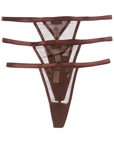 Cosabella 3pk Soire Confidence G-string In Brown