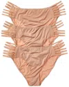 Cosabella 3pk Tempo Strappy Boyleg In Brown