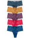 Cosabella 5pk Never Say Never Silk Comfie Thong Gift Set In Multi