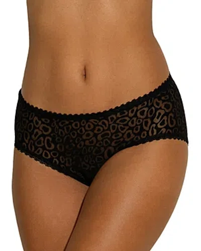 Cosabella Accra Flocked Animal Print Hotpant In Black Animal