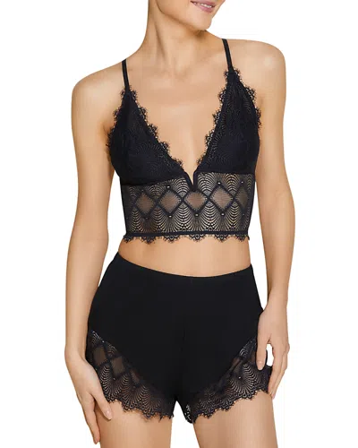 Cosabella Allure Sleep Cami Boxer Shorts Pajama Set In Black